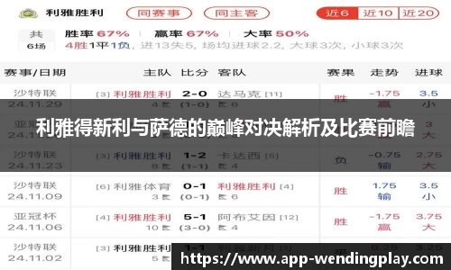 利雅得新利与萨德的巅峰对决解析及比赛前瞻